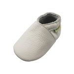 SAYOYO Baby Soft Sole Prewalkers Baby Moccasins Toddler Shoes 0-6 Months Infant, White