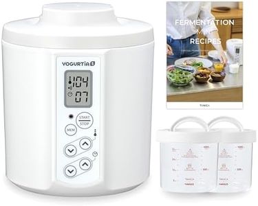 [TANICA] YOGURTiA Yogurt Maker & Fermented Food Machine – Precise Temperature Control (1°F/1°C Increments) for Consistent Results, 77-158°F (25-70°C), 100-240V, Made in Japan, 2 Glass Pots, Timer