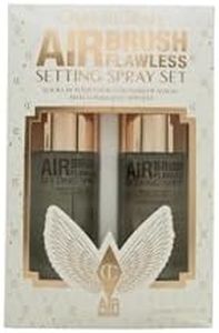 Charlotte Tilbury Setting Spray Duo Airbrush Flawless, Travel Size Gift Set::Original & White Tea of Bali Scented, Clear