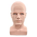 Tcwuzick Male Mannequin Head Professional Manikin Head for Display Wigs Hats Headphone Mask Sunglasses Jewelry and Scravat Display Stand (yellow skin tone)