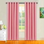 Vervique 100% Room Darkening Solid Blackout Window Curtain 5 feet Set of 2 for Bedroom and Living Room | 3 Layers Weaving Technology Thermal Insulated Heavy Polyester Curtain | Pink Curtains