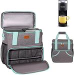 IAVEYG Coffee Maker Travel Bag Compatible with Keurig K-Mini or K-Mini Plus,Single Serve Coffee Brewer Portable Storage Bag with Multiple Pockets for K-Cup Pods,Storage Bag With Shoulder Strap(Gray)