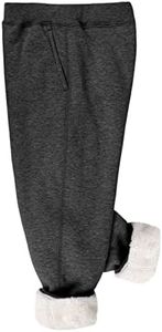 Yeokou Unisex Boys Girls Kid's Sherpa Lined Athletic Jogger Fleece Sweatpants (Medium, Darkgrey)
