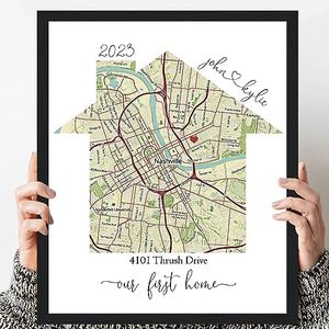Custom Map of Your Home - Personalized Housewarming Gifts, Personalized Home Map, First Home Gift for Couple, Home Sweet Home, Our First Home, House Map