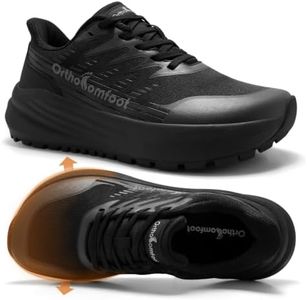 OrthoComfoot Men's Orthopedic Wide Trail Running Shoes, Casual Swollen Feet Friendly Orthopedic Shoes, Comfortable Cruise Trip Walking Sporty Sneakers Black Size 13
