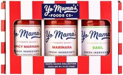 Yo Mama’s Foods Gourmet KETO Gift Set and Care Package | Includes (1) Marinara Sauce (1) Tomato Basil & | (1) Spicy Marinara Sauce | Low-Sugar, Carb, Sodium, Gluten-Free, Fresh Ingredients!