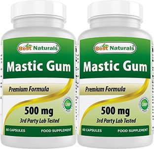 Best Naturals Mastic Gum Capsules 500 mg - 60 Count (Non-GMO) (Gluten Free) Promotes Healthy Stomach & Duodenal Health (Total 120