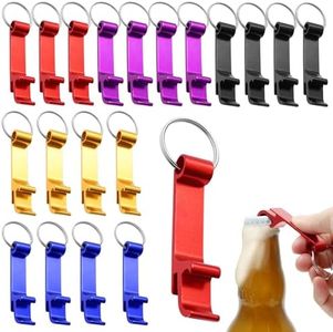 20 Pezzi Apribottiglie in Alluminio, Mini Portachiavi Apribottiglie per Birra Feste, Matrimonio, Regalo per Ospiti, Souvenir, 5 Colori