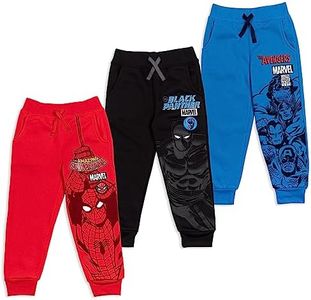Marvel Avengers Spider-Man Thor Captain America Toddler Boys Fleece 3 Pack Jogger Pants 4T
