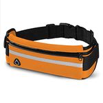 E Tronic Edge Running Belt - Unisex, Water-Resistant Waist Bag for Sports & Exercise - Fanny Pack w/Zipper Pocket fits Phone, Keys & Cash - Orange