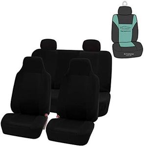 FH Group FB102114 Classic Cloth Seat Covers (Black) Full Set with Gift – Universal Fit for Cars Trucks & SUVs