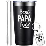 Grifarny Papa Gifts from Grandchildren, Granddaughter - Fathers Day Christmas Birthday Gifts for Papa - Best Papa Ever Tumbler Mug Cup 20oz