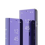 IMEIKONST iPhone 6+ Case Bookstyle Mirror Design Makeup Clear View Window Kickstand Full Body Protective Bumper Flip Folio Shell Case Cover for iPhone 6 Plus / 6S Plus Flip Mirror: Purple QH