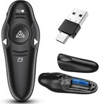 Rts 2-in-1 USB Type C Presentation Clicker Wireless Presenter Remote Clicker for PowerPoint Presentations with Laser Pointer, RF 2.4GHz USB C PowerPoint Clicker Slide Advancer for Computer/Mac/Laptop