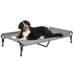 Veehoo Cooling Raised Dog Bed, Guardrail Elevated Dog Bed, Chewproof Dog Bed Frame with Washable & Breathable Teslin Mesh, Non-Slip Dog Sofa Bed Cot for Indoor & Outdoor, XX Large, Black Silver