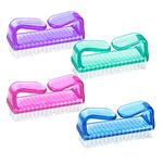 G2PLUS Handle Nail Brushes - 4 PCS Plastic Fingernail Cleaning Brushes - Nail Scrubbing Brushes for Cleaning Nails