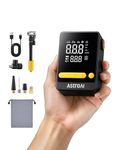 AstroAI L10 Mini Electric Bike Pump, 150PSI Portable Bicycle Tire Inflator with Digital Gauge & LED Light, Smart Air Pump with Presta & Schrader Valve for Road, Mountain, E-Bike