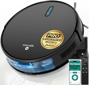 Smart Robot Vacuum and Mop Combo, 2000Pa Suction, App Control, 4 Cleaning Modes, Anti-Fall Sensors, Multi-Surface Cleaning, Self-Charging, Ideal for Pet Hair, Soft and Hard Floors, Black