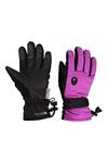 Mountain Warehouse Extreme Waterproof Womens Ski Gloves - Quick Drying Gloves, Silicone Palm Print, Nose Wipe, Fleece Lining Ladies Mitten - For Cold Weather Purple M