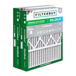 Filterbuy 20x25x5 Air Filter MERV 8 Dust Defense (2-Pack), Pleated HVAC AC Furnace Air Filters for Honeywell FC100A1037, Lennox X6673, Carrier, and More (Actual Size: 19.88 x 24.75 x 4.38 Inches)