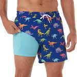 BRISIRA Mens Swim Trunks Bathing Suit 5 Inch Inseam Compression Liner Beach Swim Shorts Swimwear Quick Dry Zipper Pocket