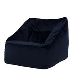 icon Natalia Bean Bag Chair, Midnight Blue, Velvet Floor Chair, Large Bean Bag Armchair, Adult Bean Bag with Filling Included, Living Room Armchair, Bedroom Chair, Accent Chair