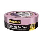3M Scotch-Blue 2080 Safe-Release Delicate Surfaces Painters Masking Tape , 19 lbs/in Tensile Strength, 60 yds Length x 1" Width, Blue (Pack of 4)