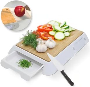 3-in-1 Bamboo Cutting Board with Slide-Out Digital Food Scale & Storage Tray – A Multi-Functional Food Prep Station for Chopping, Organizing, and Weighing