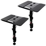 Tlingt Support Deluxe Studio Monitor Speaker Stand Desk Speaker Stand Pair with 30x23cm Heavy Duty Universal Metal Tray for Studio Monitor Speakers, Bookshelf Speakers, Laptops, 2 Pack, Black