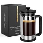 RAINBEAN Cafetiere 4 Cup French Press, Coffee Press for Ground Coffee, Caffettiera Coffee Brewer with Stainless Steel Filter, Perfect for Coffee Lover Gifts, 21 oz/600 ML