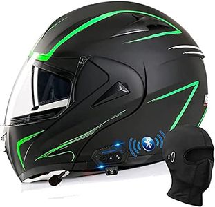 Motorcycle Bluetooth Helmet ECE Approved Full Face Flip Up Motorbike Helmets Anti-Fog Double Visor Four Season Modular Integrated Helmet H,L=59-60 cm