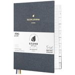 Stone Recipe Journal – 25 x 19 cm Waterproof Paper, 192 Lined Pages with A–Z Index, Conversions & Seasonal Produce, Durable Cotton Cloth Hardcover, Eco-Friendly Recipe Book