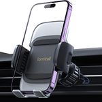 Lamicall Car Vent Phone Holder - [2024 Spring Clip] Quick Release Car Phone Mount with Metal Hook, Universal Air Vent Cradle for iPhone16 15 14 13 12 11 Pro Max Plus Mini Xs, Samsung S24, 4-7” Phone