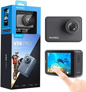 AKASO V50 Pro Caméra Sport 4K 30fps 20MP WiFi Caméra étanche Ultra HD EIS Écran LCD Tactile Grand Angle 170 Degré 40M sous Marine 2.4G Télécommande et 2 Batteries 1100mAh et Kit d'accessoires