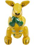 Smiffys Inflatable Kangaroo, Yellow with Australia Print, 40cm/16in, Around The World Fancy Dress, Animal Dress Up Accessories