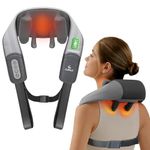 CuPiLo Shiatsu Neck and Shoulder Massager with Heat 4D Deep Tissue Kneading Massage Pillow, Electric Cordless Massage for Neck, Shoulder and Back Pain Relief, Gifts for Men Women, Home Office