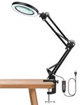 eSynic Magnifying Lamp 8X Magnifying Glass with Light 72LEDs Magnifier Lamp 10 Levels Brightness Adjustable Desk Magnifying Lamp 3 Color Modes Magnifying Glasses for Reading Sewing Craft etc