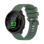 Wownadu 20mm Watch Strap Compatible for Garmin Forerunner 55 / Forerunner 245, Replacement Silicone Straps Green Waterproof Sport Band for Women Men, Accessories (No Watch)