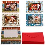 BELLE VOUS 36 Pack Christmas Photo Card - Personalised Christmas Photo Frame Greeting Card For 5 x 7 Inch Photo with Envelope - Photo Insert Card For Family & Friend