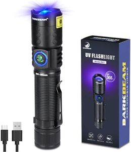 DARKBEAM UV 365nm Flashlight Black Light LED, Ultraviolet Flashlights, Powerful Rechargeable USB -C Woods Lamp, Focusable Water Resistant, Pet Urine & AC Leak Detection, for Curing Resin