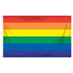 Online Stores Rainbow Printed Polyester Flag, 3 by 5-Feet