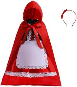 Dressy Daisy Little Red Riding Hood Fancy Dress Up Costume Set with Cloak Cape for Little Girls Size 10