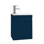 AHB 16" Bathroom Vanity W/Sink Combo for Small Space, Wall Mounted Bathroom Cabinet Set with Chrome Faucet Pop Up Drain U Shape Drain(Blue)…