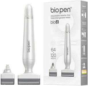 Biopen Derma Stamp, Dual-Head 64/120-Pin Microneedling Stamp, 0-3mm Adjustable Depth for Men & Women, Helps Improve Sparse Hairlines and Promotes Hair & Beard Growth(Bio-4)