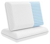 Vaverto Gel Memory Foam Pillow - Standard Size, 2 Pack, Firm Pillow for Neck and Shoulder Support, Orthopedic, Firm, Cooling, Contoured Memory Foam Pillows for Back, Side, Stomach Sleepers, Set of 2