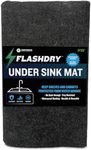 FlashDry Under The Sink Mat Liner for Kitchen Cabinet - Waterproof, Slip Resistant, Non-Adhesive, Highly Absorbent, Machine Washable, Durable Design, Protects Against Leaks & Spills, 24" x 29"