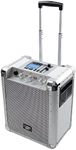 Pyle White 400 Watt Outdoor Portable Wireless PA Loud speaker System with Rechargeable Battery, Auxiliary RCA jack for ipod, Microphone Jack, USB / SD Reader, Wheels Gain and DJ Controls - PCMX265W