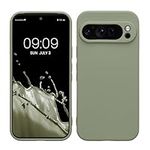 kwmobile Case Compatible with Google Pixel 9 Pro Case - Protective Slim TPU Phone Cover - Soft Matte Finish - Gray Green