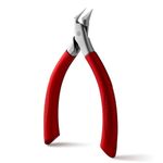 FVION Toenail Clippers for Ingrown Toenail, Straight Blade Podiatrist Nail Clippers for Thick Nails, Ergonomic Finger Nail Clippers for Adults, Seniors, Men and Women (Red)