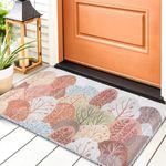 Front Door Mat Outdoor Indoor Welcome Mat Dirt Trapper 23.6'' x 35.4'' Non Slip Heavy Duty Doormat All Weather Shoe Scraper Mat Outside and Inside - Low-Profile Entrance Rug for Patio Porch Farmhouse